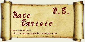 Mate Barišić vizit kartica